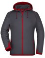 Dames Hoodie Fleece Vest James&Nicholson JN570 Carbon-Rood